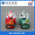 3D Polyresin panda water ball snow globe,christmas santa and panda on the tractor,christmas table top decoration